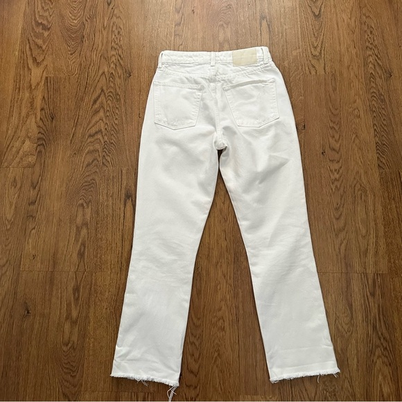 GRLFRND White Raw Hem Karolina High Rise Straight Crop button Fly Jeans Sz 25 - Picture 4 of 16